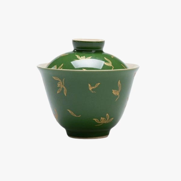 Mo Ji Gaiwan "Autumn Orchid" Emerald Glaze 150 ml
