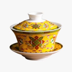 Large Gaiwan "Yellow Eight Treasures" (Ba Bao) 320ml