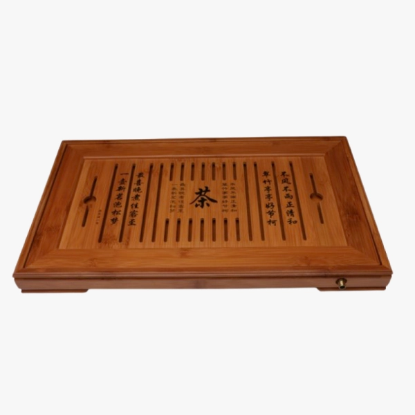 Large Bamboo Tea Tray "Tea Poetry"